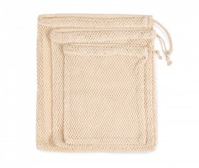 MESH BAG WITH DRAWSTRING CARRY HANDLE