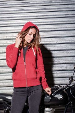 LADIES' VINTAGE ZIPPED HOODED SWEATSHIRT