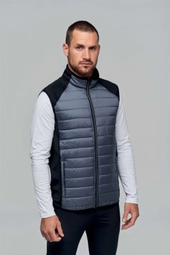 DUAL-FABRIC SLEEVELESS SPORTS JACKET