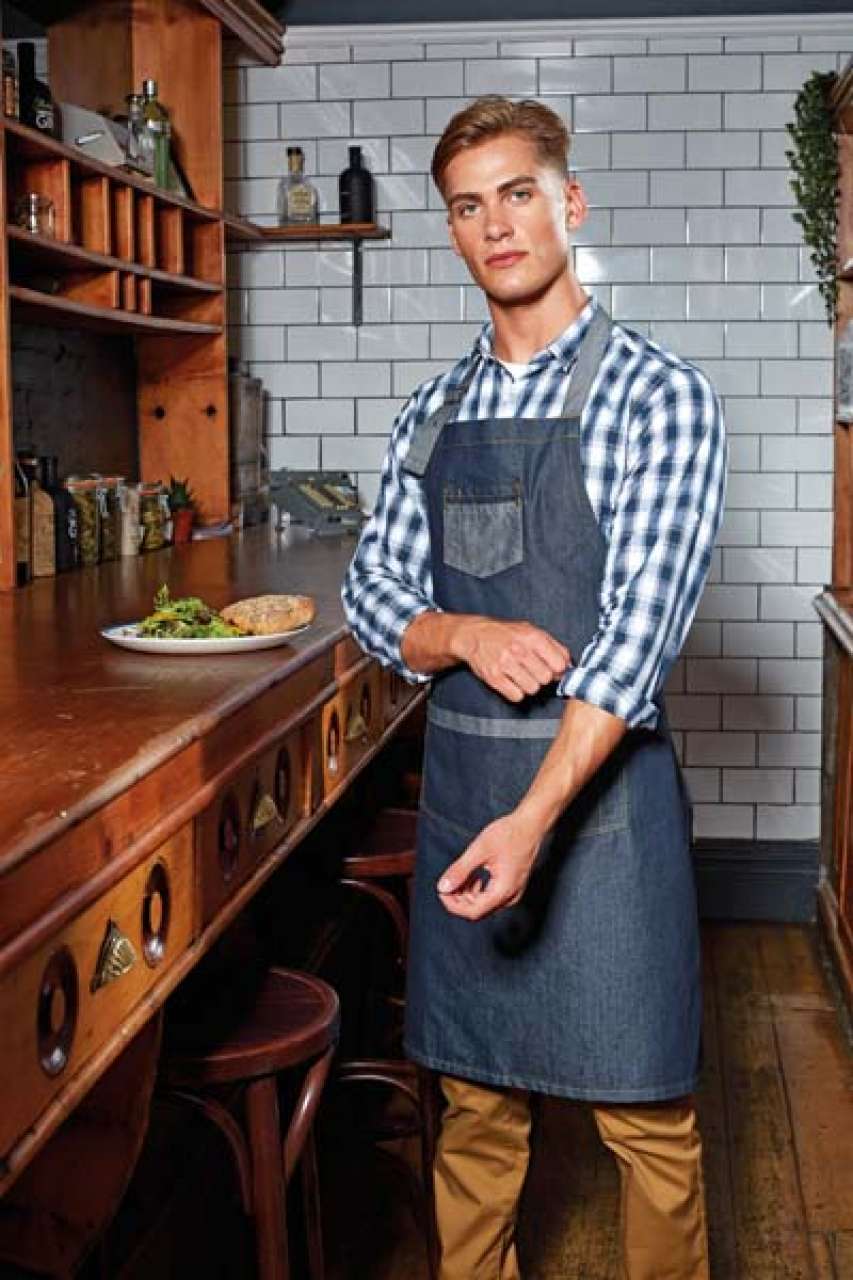 'DOMAIN' kontrasztos farmer kötény