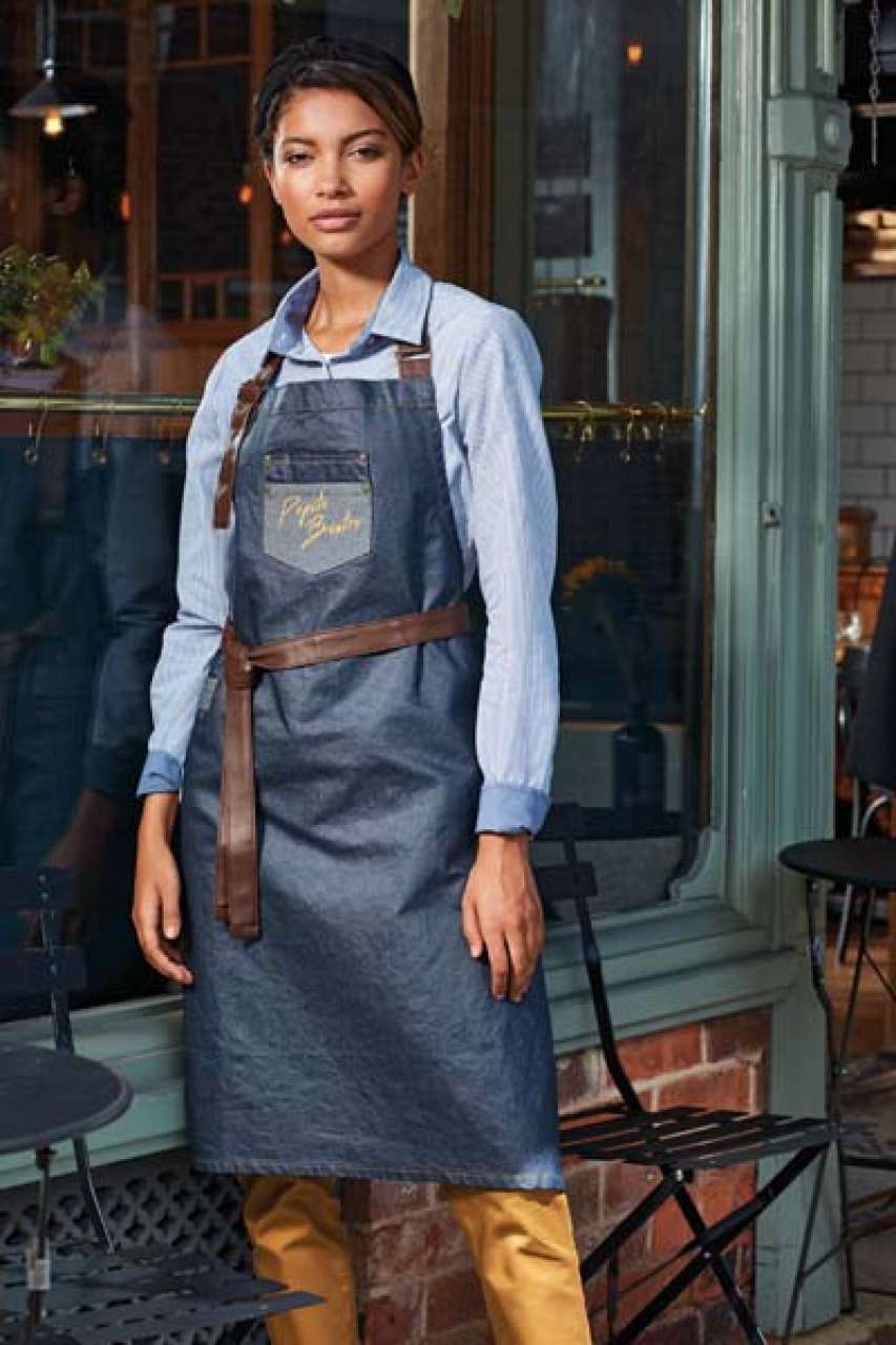 'DIVISION' WAXED LOOK Farmer kötény bőr megkötővel