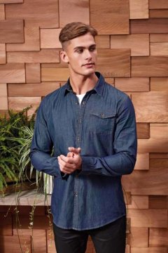 MEN’S JEANS STITCH DENIM SHIRT