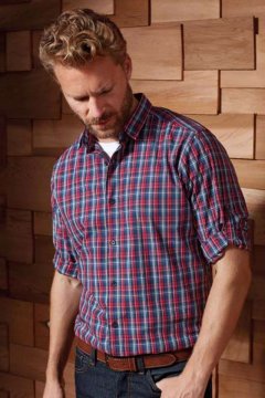 'SIDEHILL' CHECK - MEN'S LONG SLEEVE COTTON SHIRT