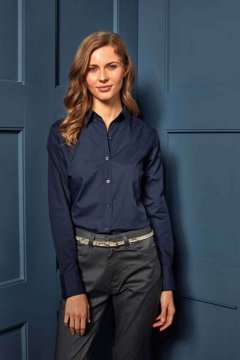 WOMEN'S LONG SLEEVE POPLIN BLOUSE