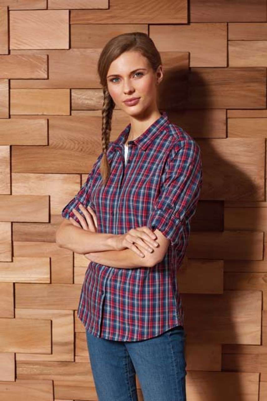'SIDEHILL' CHECK - WOMEN'S LONG SLEEVE COTTON SHIRT