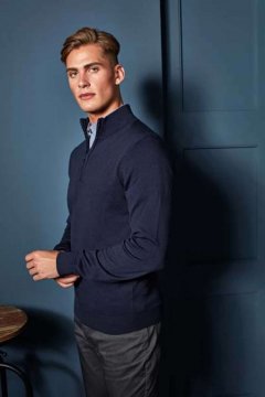 MEN'S QUARTER-ZIP KNITTED SWEATER