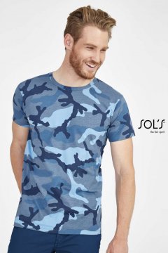 SOL'S CAMO MEN - ROUND COLLAR T-SHIRT