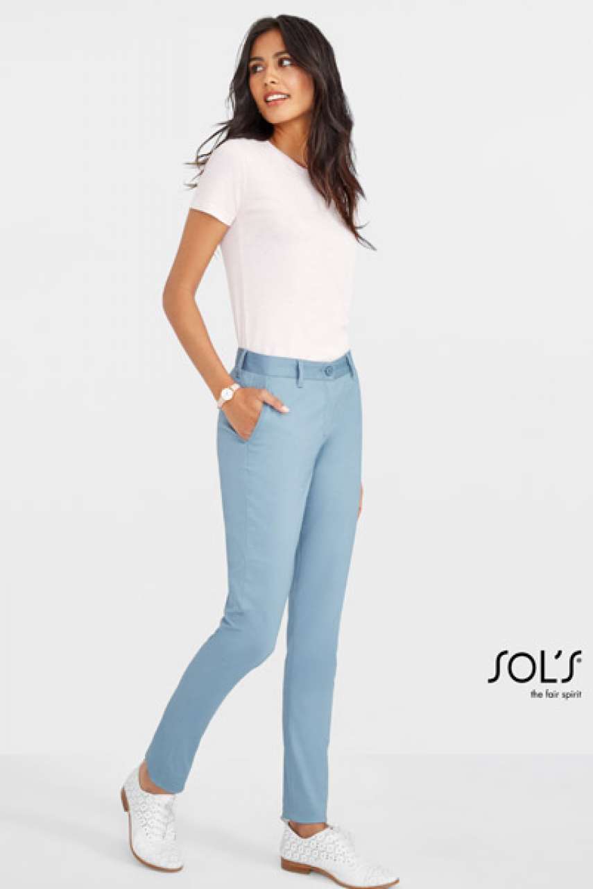 SOL'S JARED WOMEN - SATIN STRETCH TROUSERS