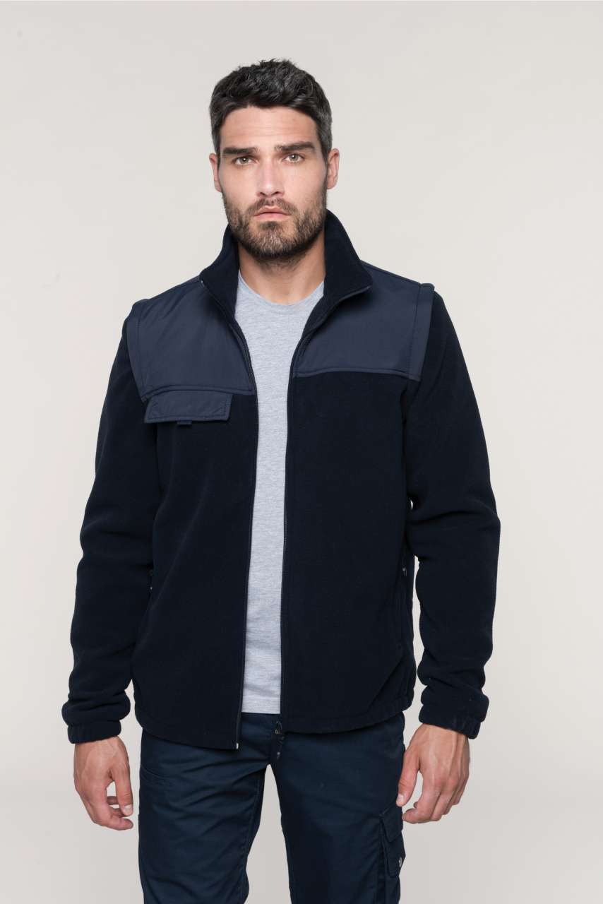 FLEECE JACKET WITH REMOVABLE SLEEVES