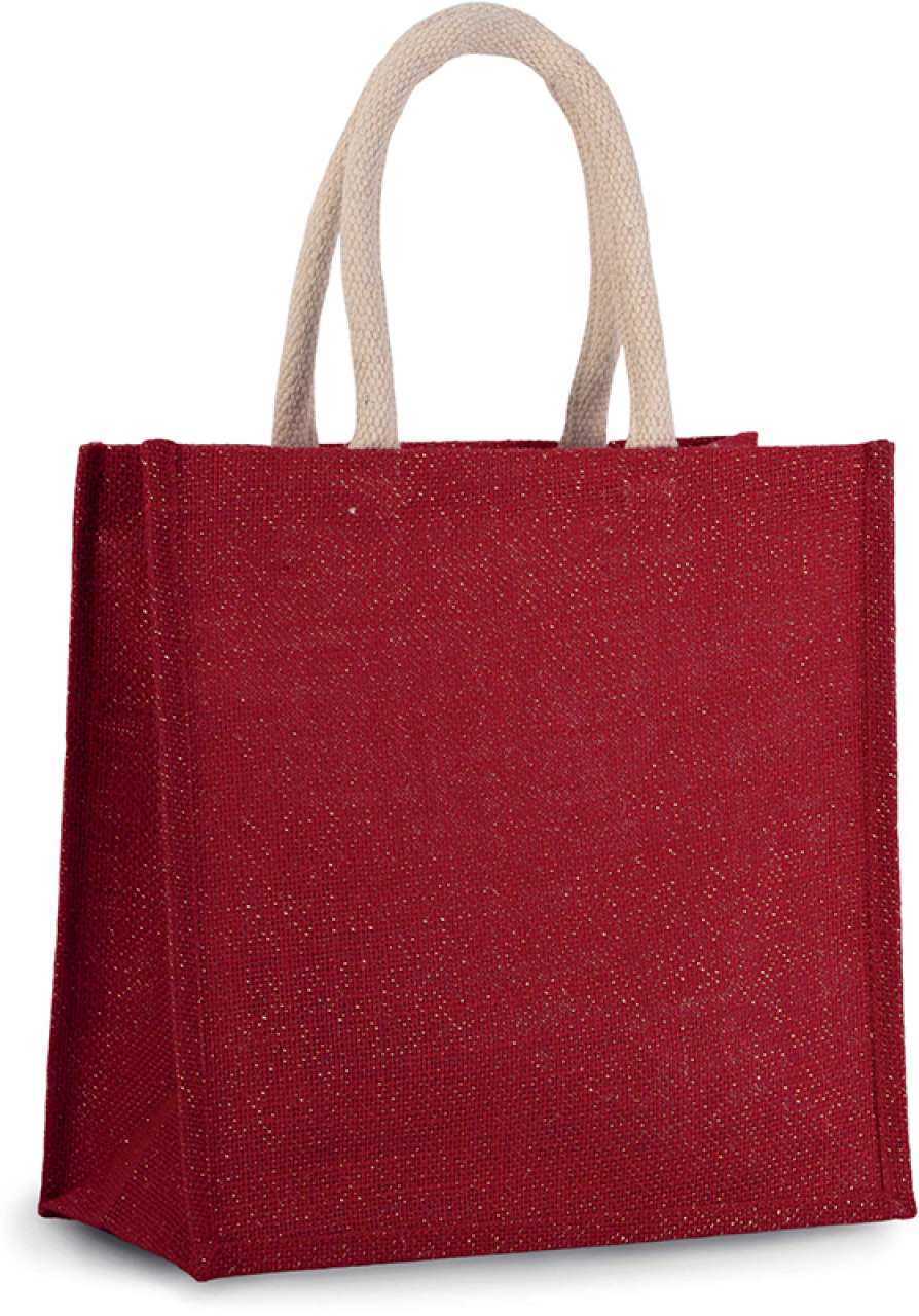 JUTE CANVAS TOTE - LARGE Black/Silver U
